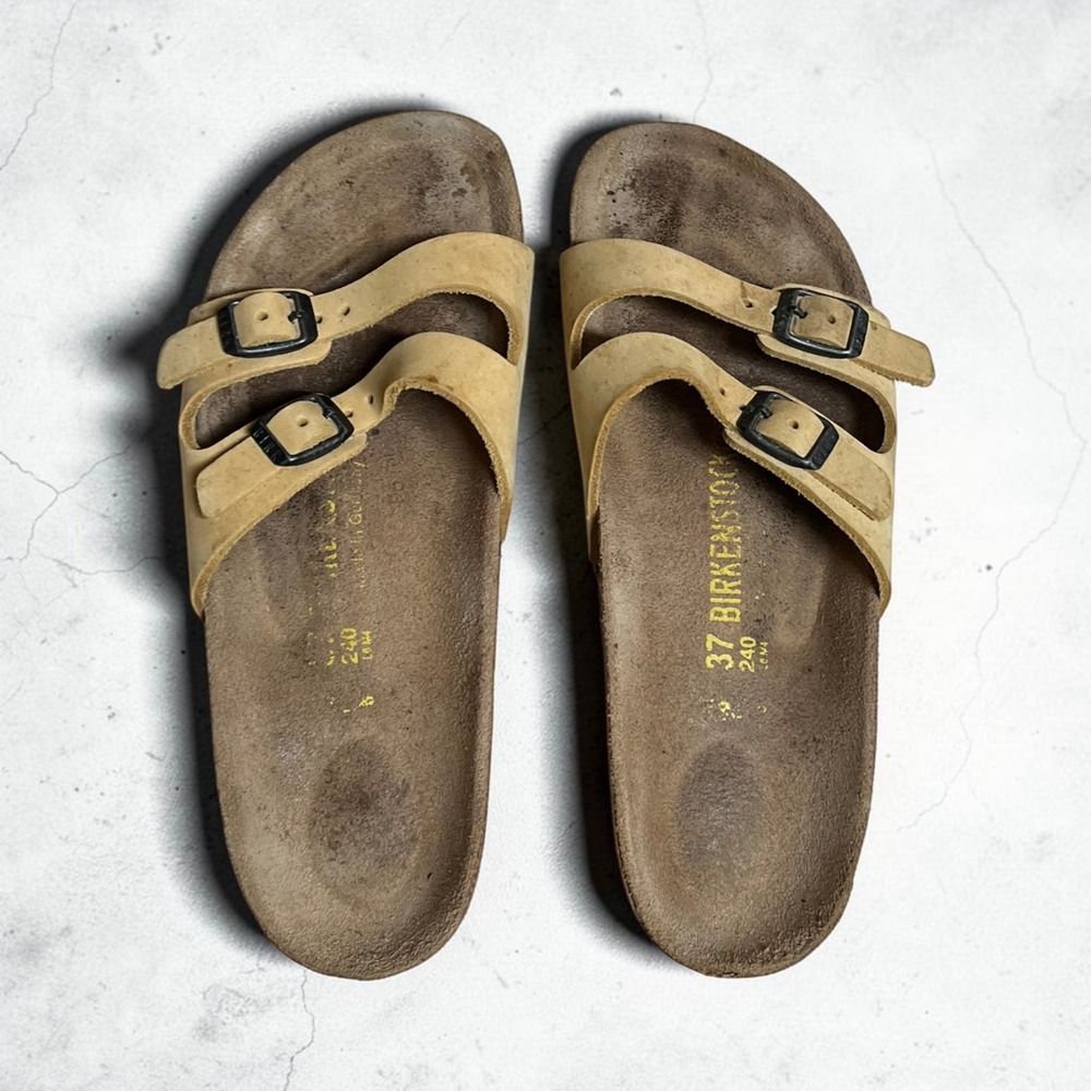 Birkenstock Arizona Two-Strap Slide Sandals Women's Size 37 Yellow